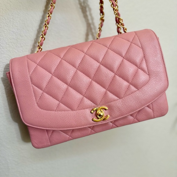 Chanel Diana Bag Vintage Pink Medium Shoulder Bag with Gold Accents - Picture 6 of 16